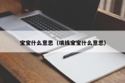 宝宝什么意思（填线宝宝什么意思）