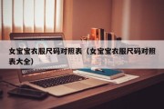 女宝宝衣服尺码对照表（女宝宝衣服尺码对照表大全）